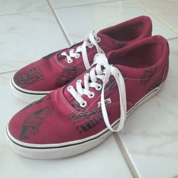 Mens Red "Off the Wall" Vans - Picture 1 of 3
